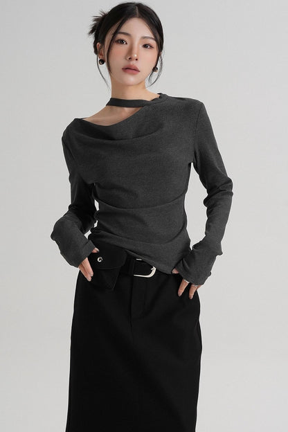 High-End Design Long-Sleeved T-Shirt Top