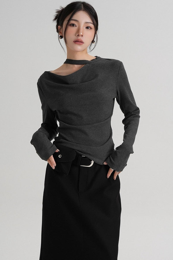 High-End Design Long-Sleeved T-Shirt Top