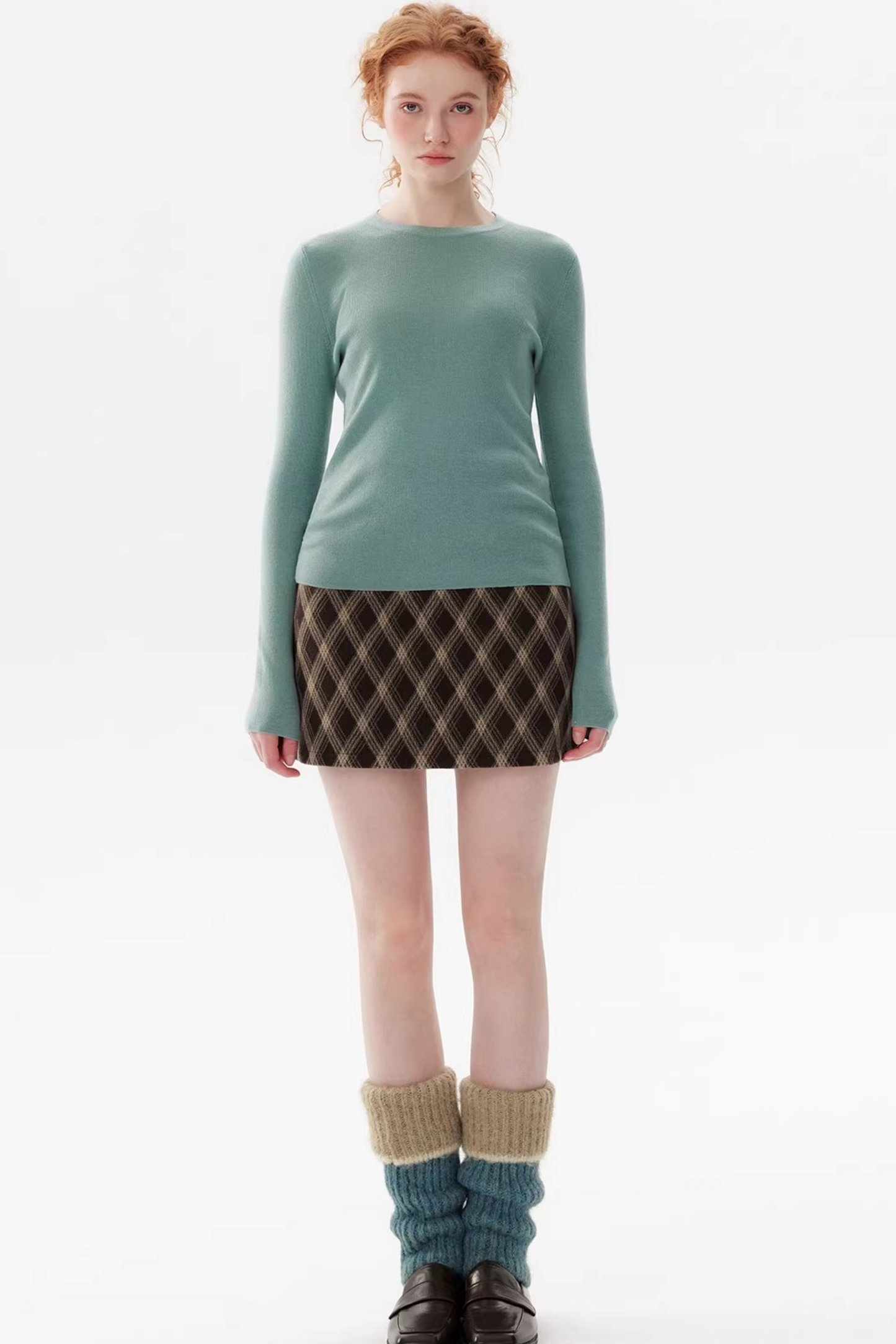 Mehrfarbiger Wollstrickpullover