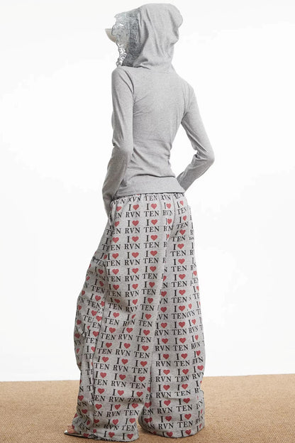 Lace Patchwork Hooded Top