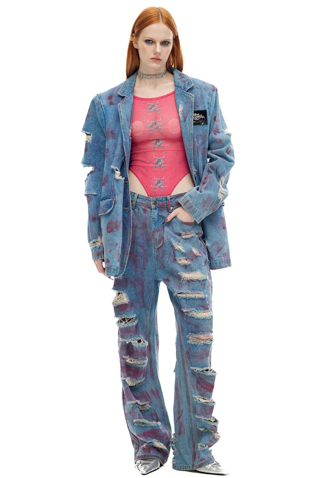 Earth Powder Coated Jeans Pants