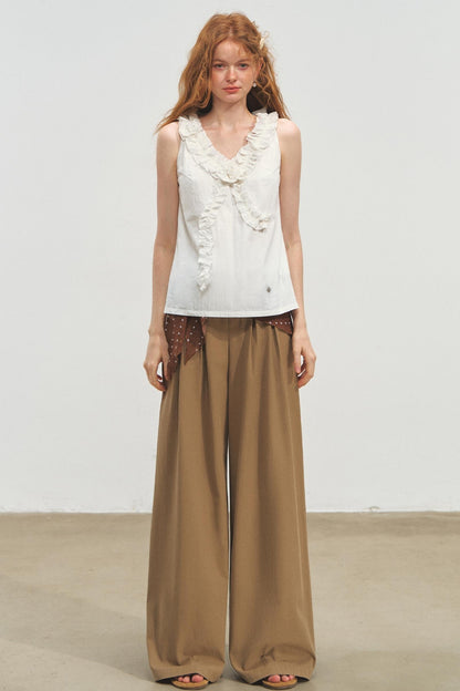 French V-Neck Lace Top