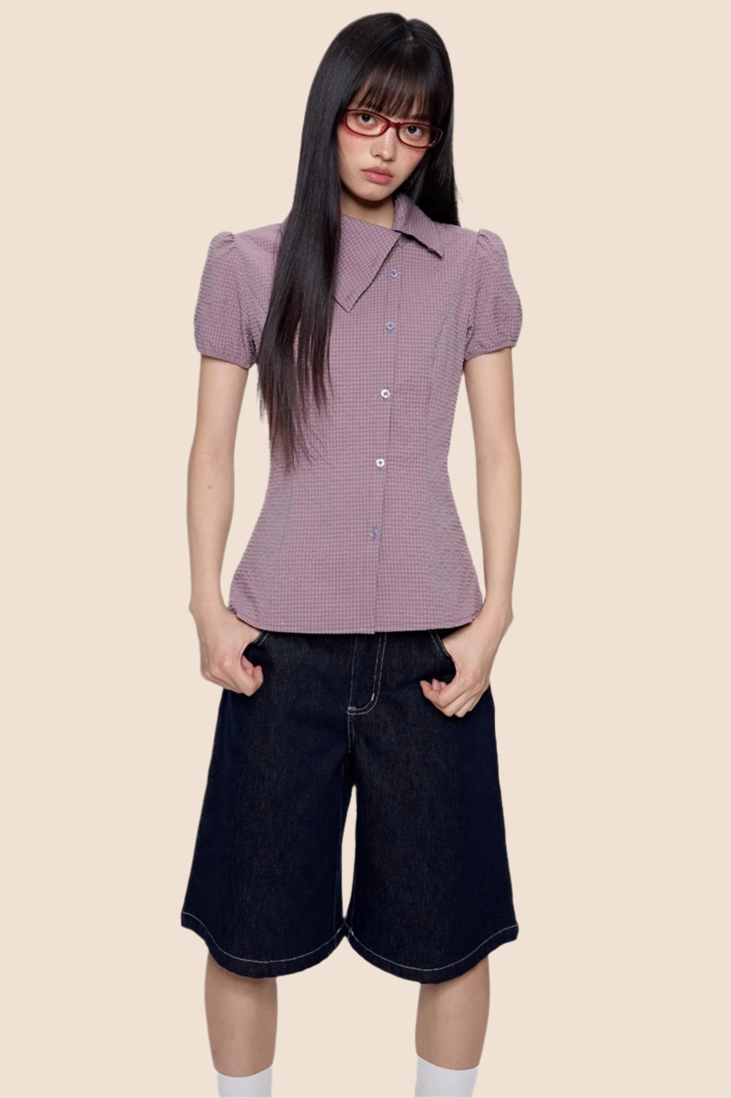 Purple Plaid Summer Shirt