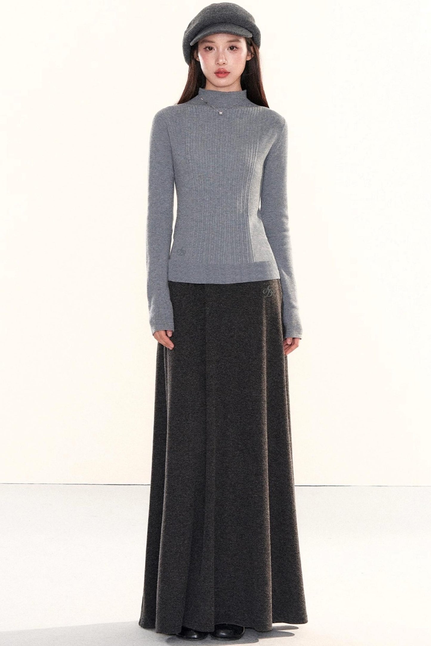 Elegant Knitted A-Line Skirt