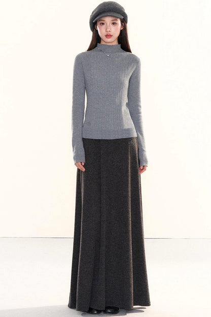 Elegant Knitted A-Line Skirt