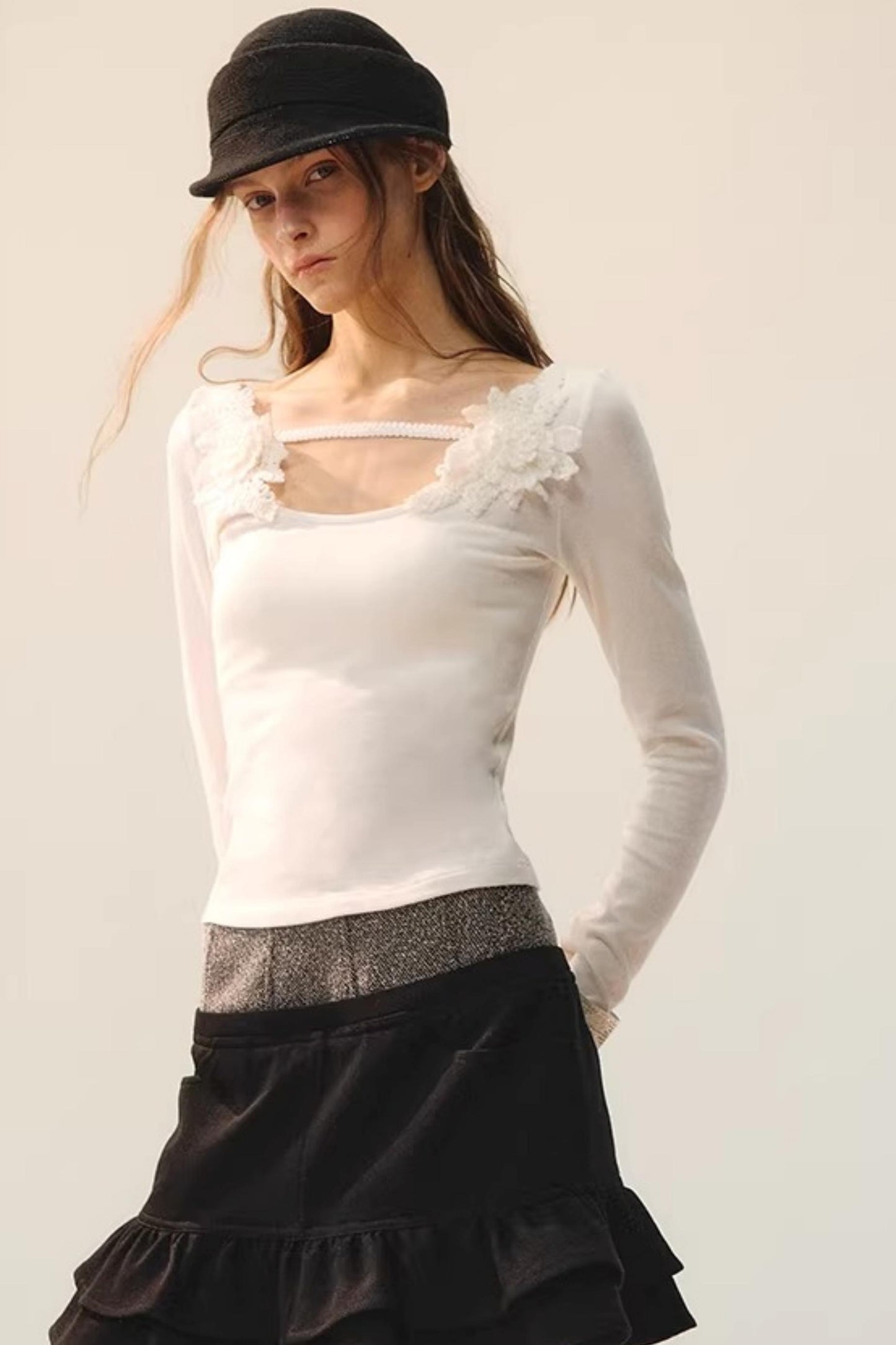 Elegant Floral Ribbon Blouse