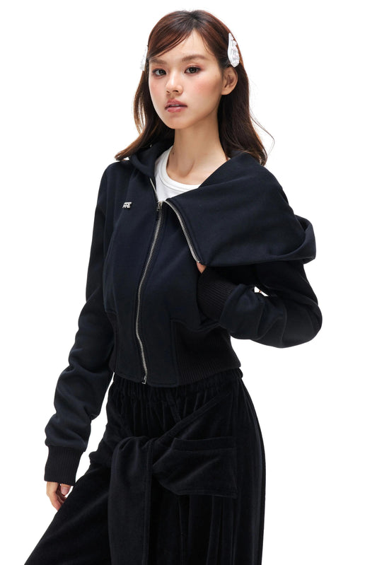 Diagonal Placket Fleece Jacket