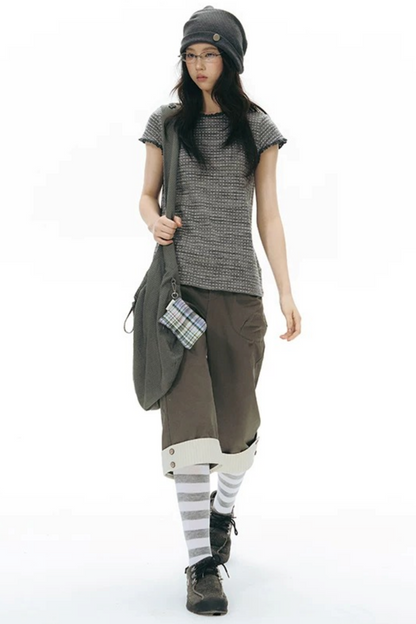 Patchwork Straight Leg Pants