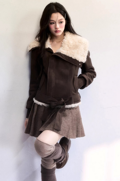 High-Sense Fur Collar Coat