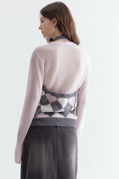 Wool Blend Quilted Vest Set