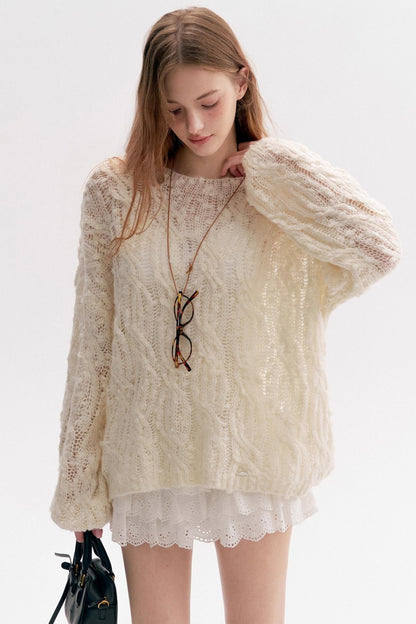 Wool Texture Lazy Loose Sweater