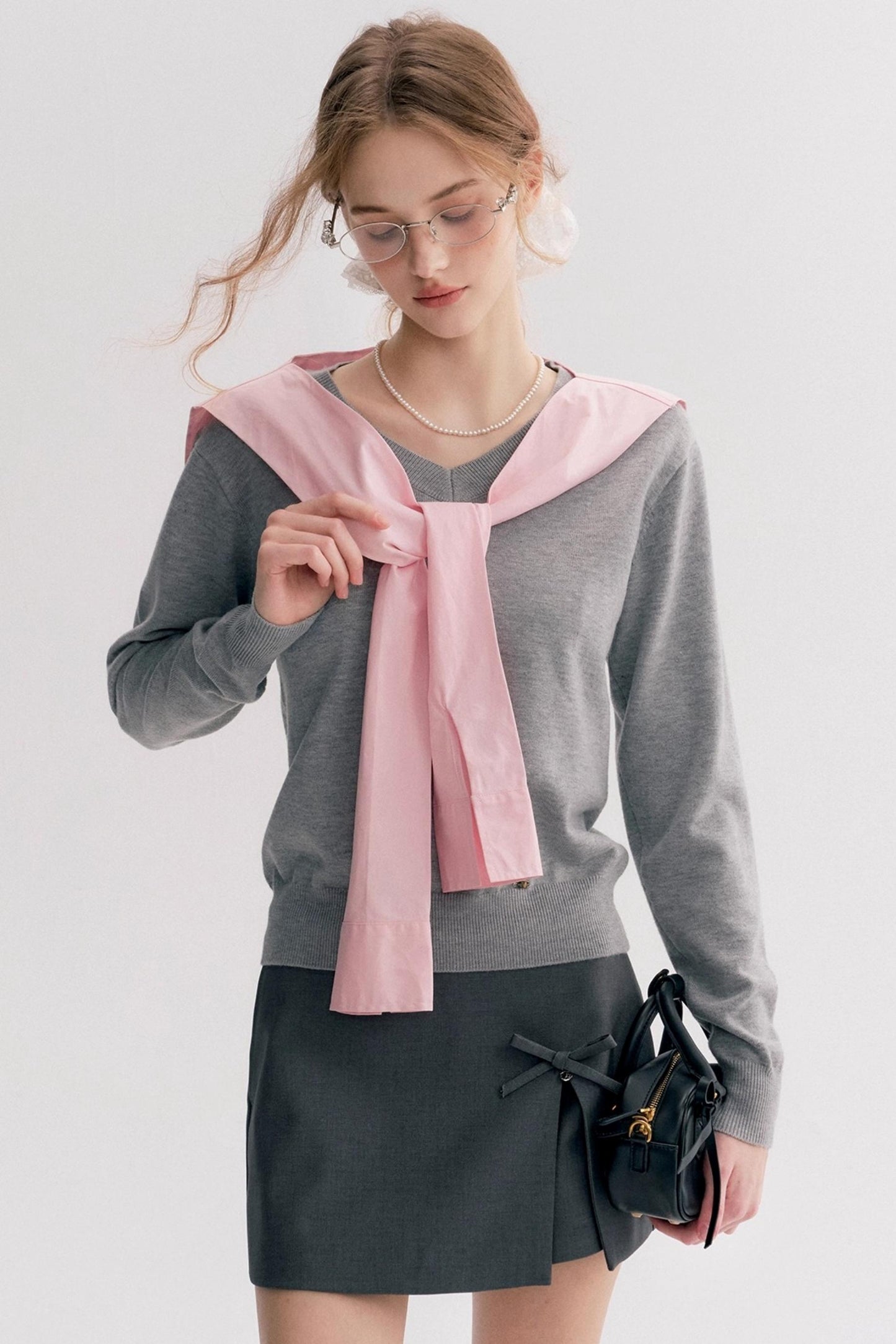 V-Neck Loose Two-Piece Set