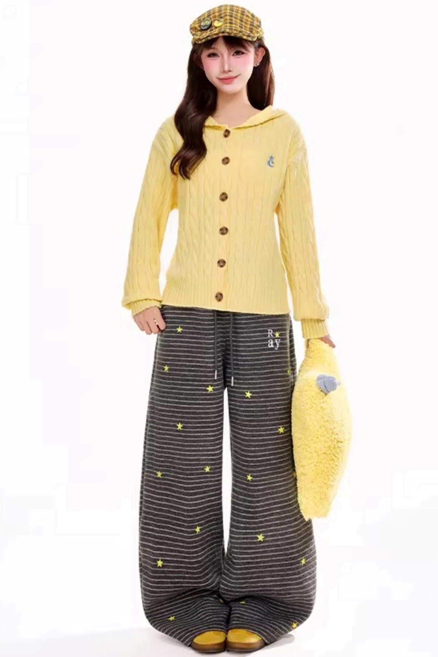 Retro Star Stripe Fleece Pants