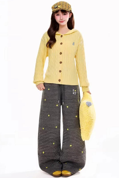 Retro Star Stripe Fleece Pants