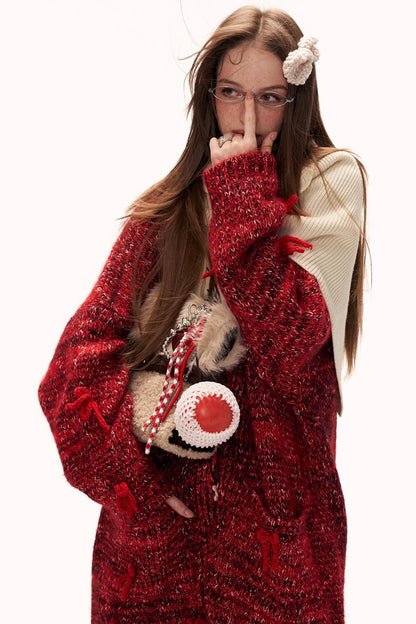 Bow Flower Knit Cardigan