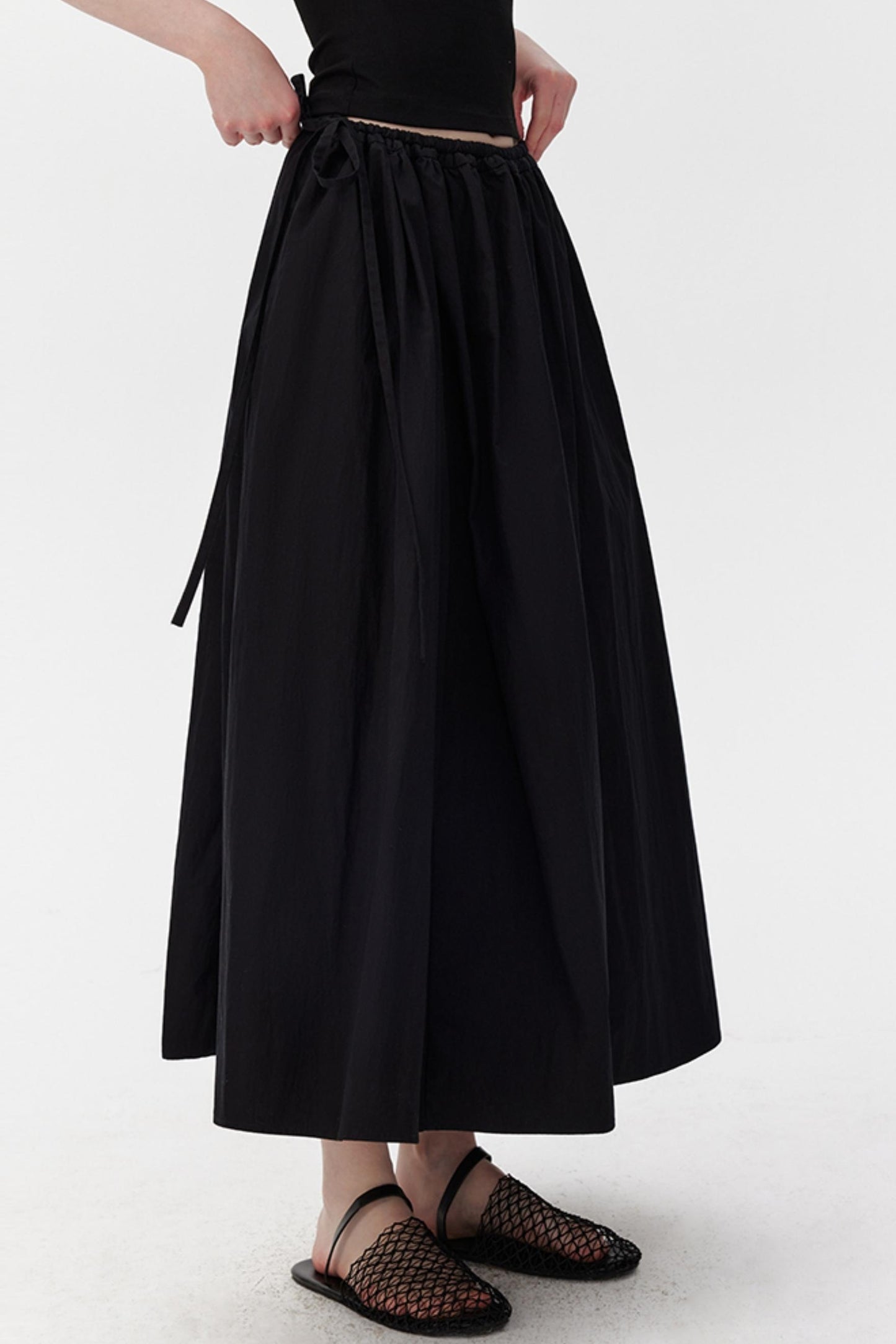 Black A-Line Umbrella Skirt
