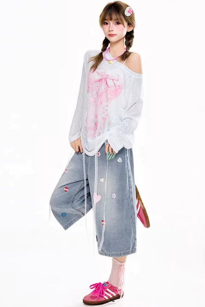 Star Heart Patchwork Pants