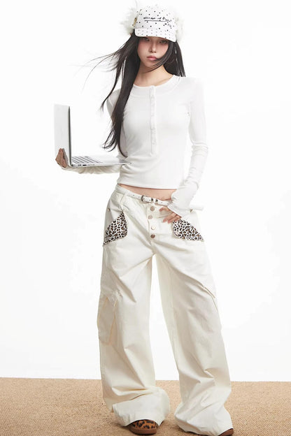 White Autumn Slim Top