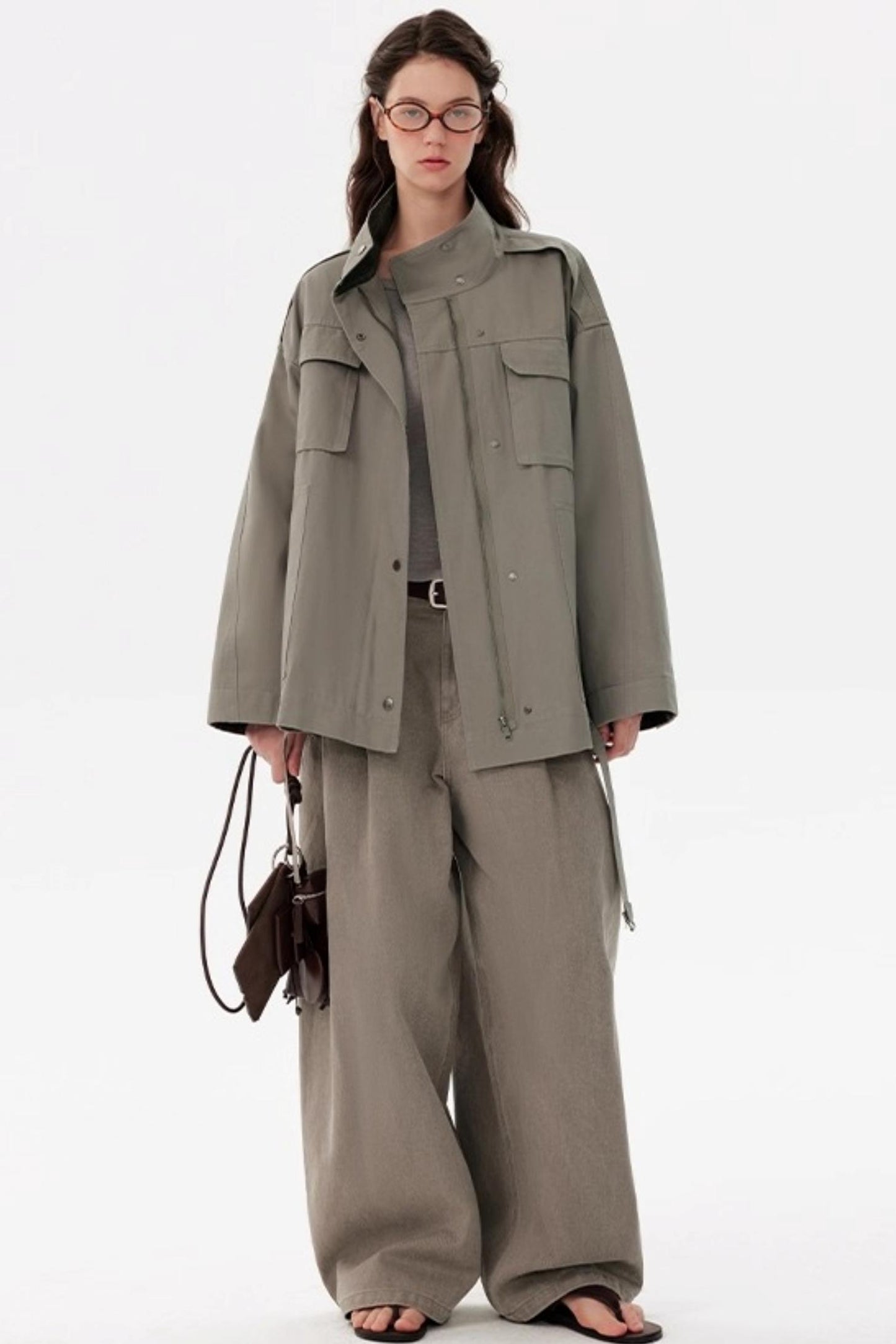 Texture Pocket Trench Coat