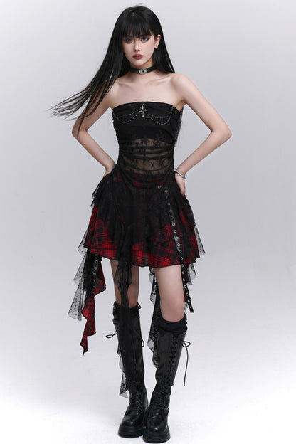 Summer Plaid Halter Skirt