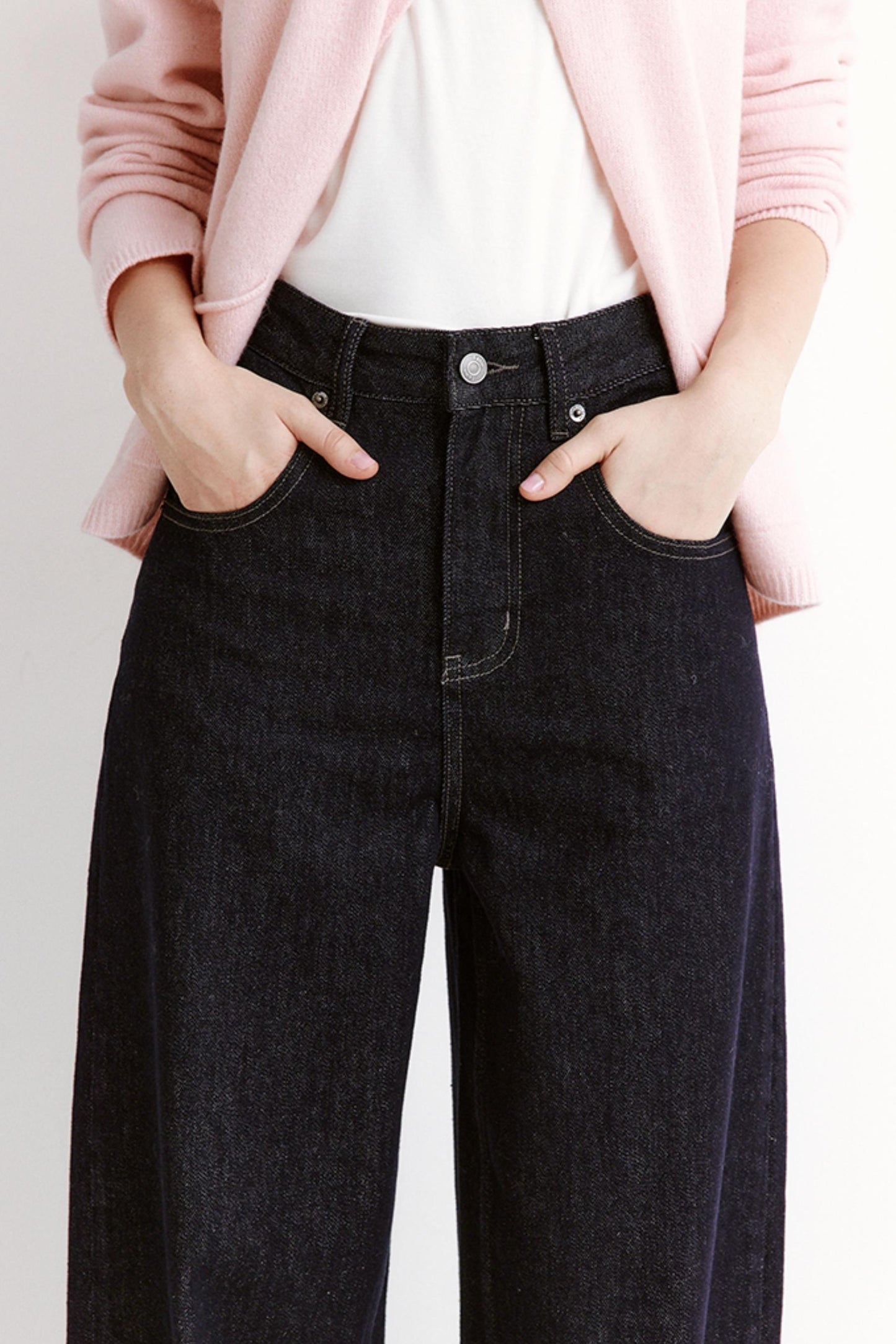 Winter Vintage Contrast Jeans Pants
