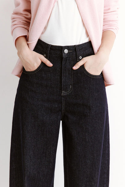 Winter Vintage Contrast Jeans Pants