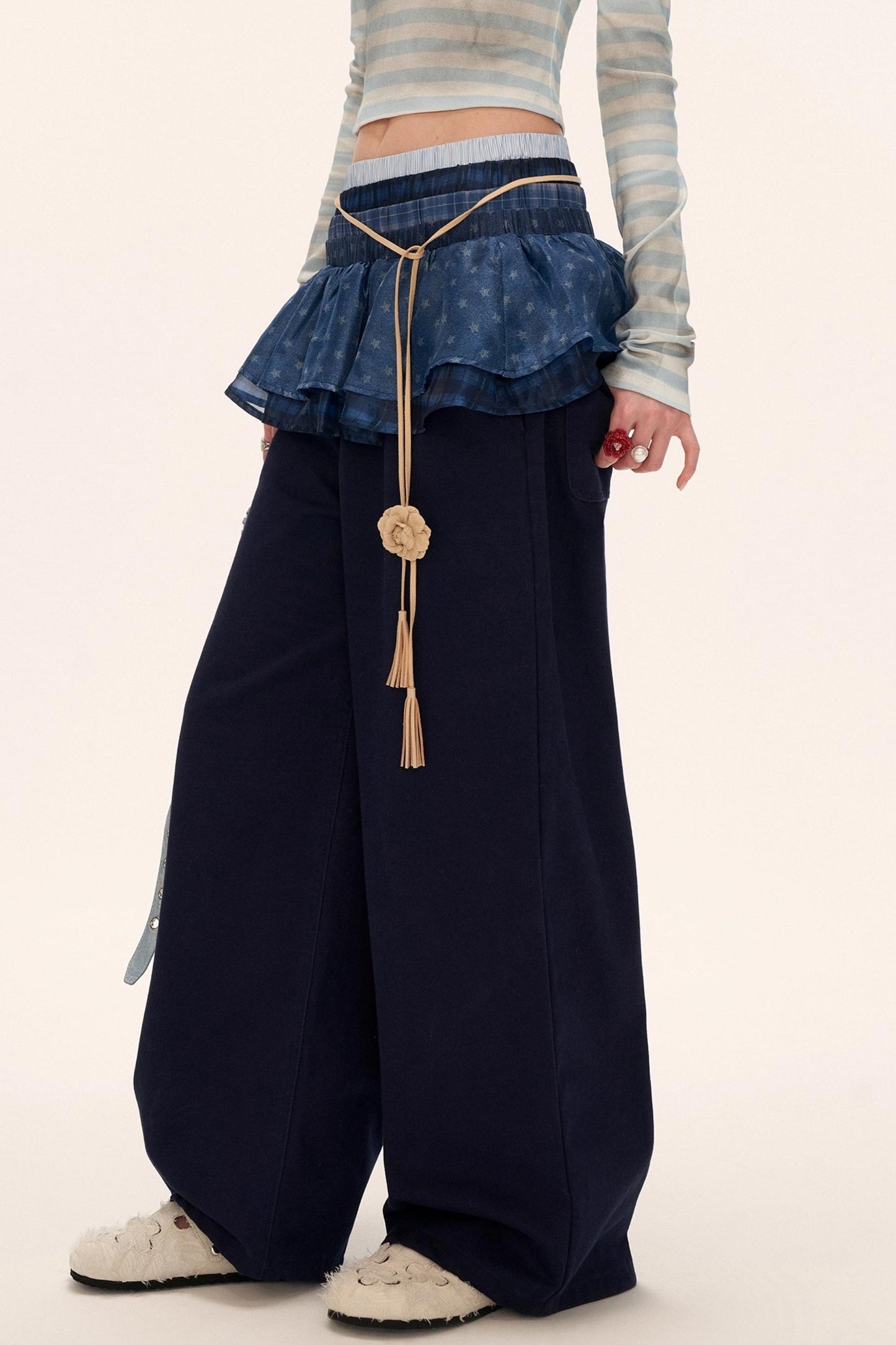 Layered Multi-Waisted Trousers