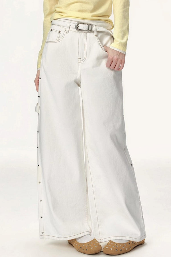 Solid Winter Wide-leg Pants