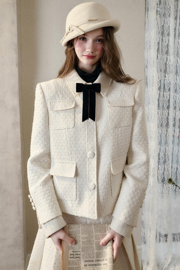 내추럴 울 리딩 타임 코트 세트업 