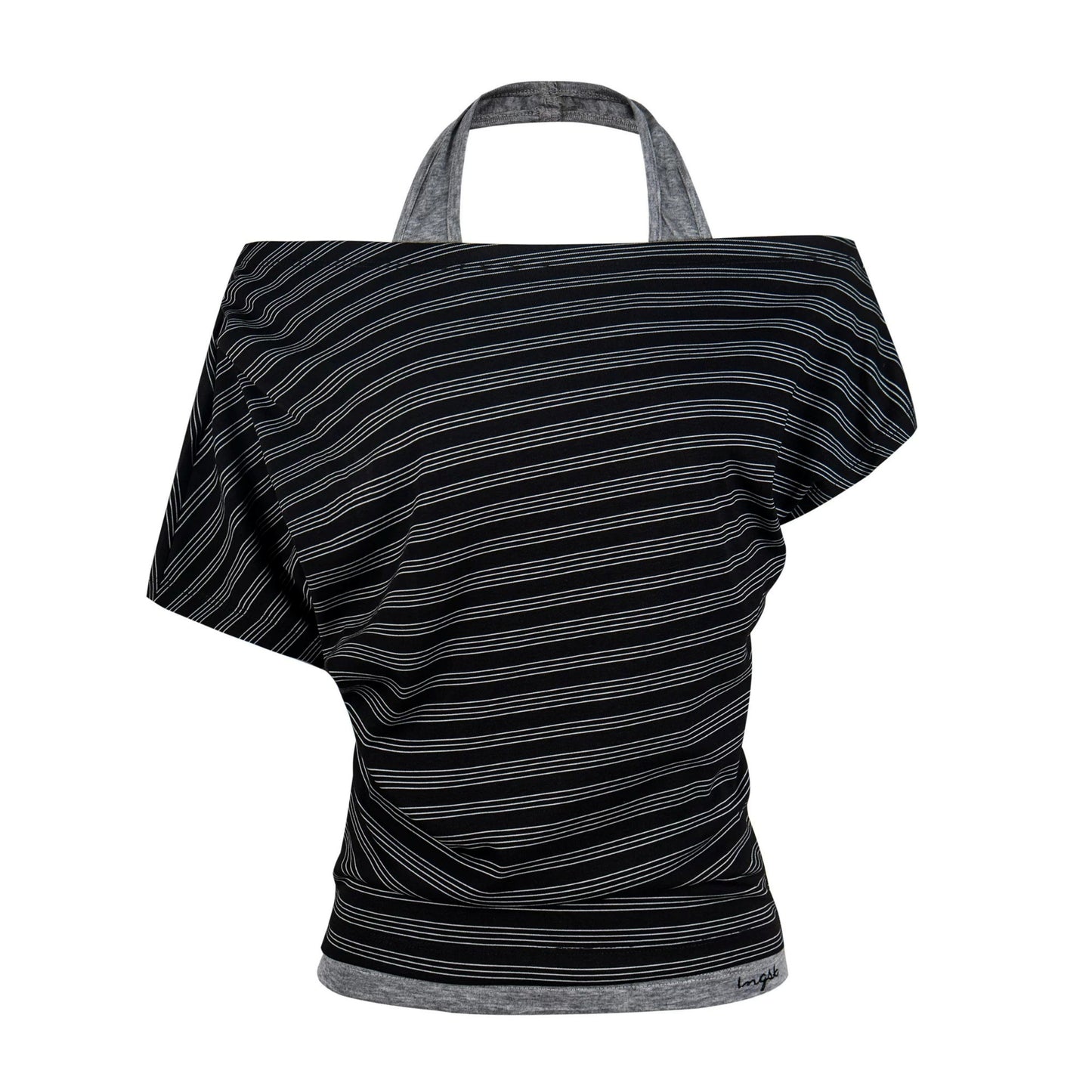 Retro Striped Halter Off-Shoulder Top
