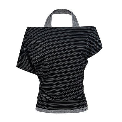Retro Striped Halter Off-Shoulder Top