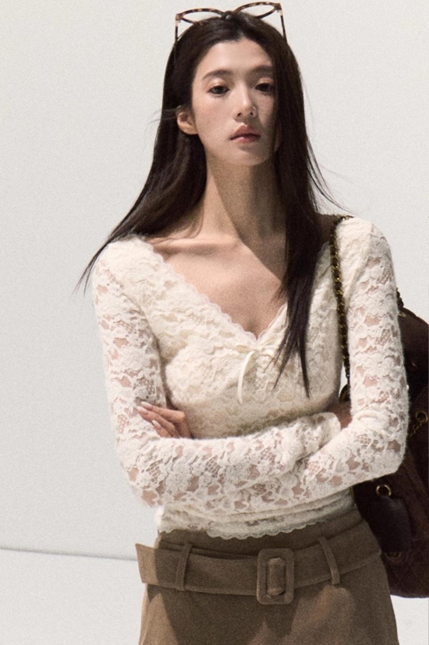 Lace Knit Sweater Top