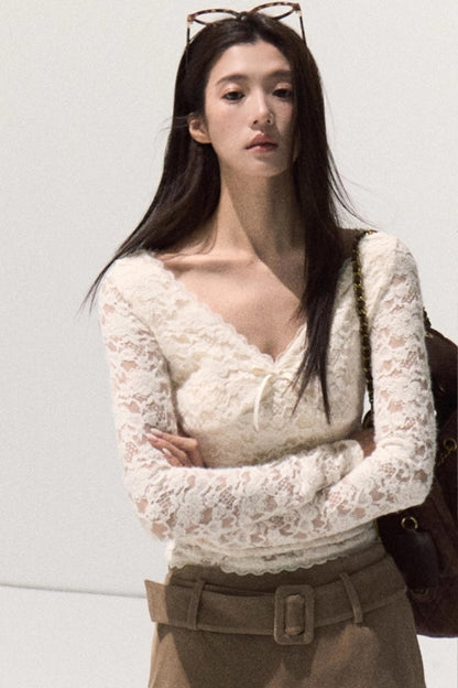 Lace Knit Sweater Top