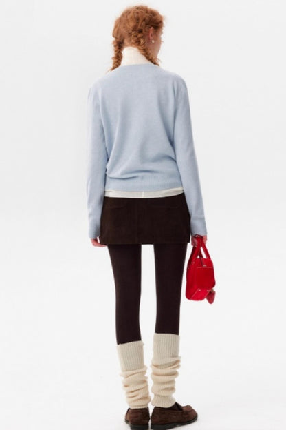 Multi-Color Snowflake Knitted Cardigan