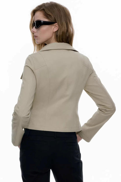 Asymmetrical Zipper Slim-Fit Top