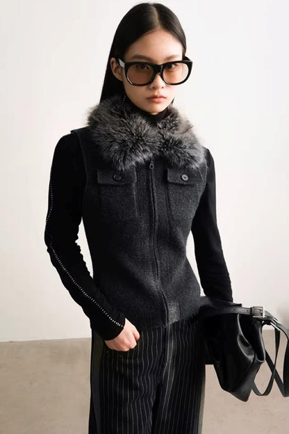 Three-Dimensional Wool Sweater Vest