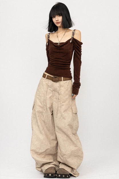 Swing Collar Mesh T-Shirt