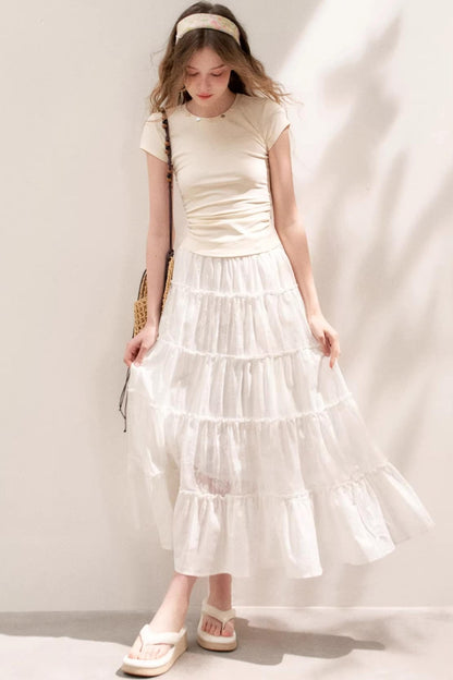 Pure White Lace Halter Skirt