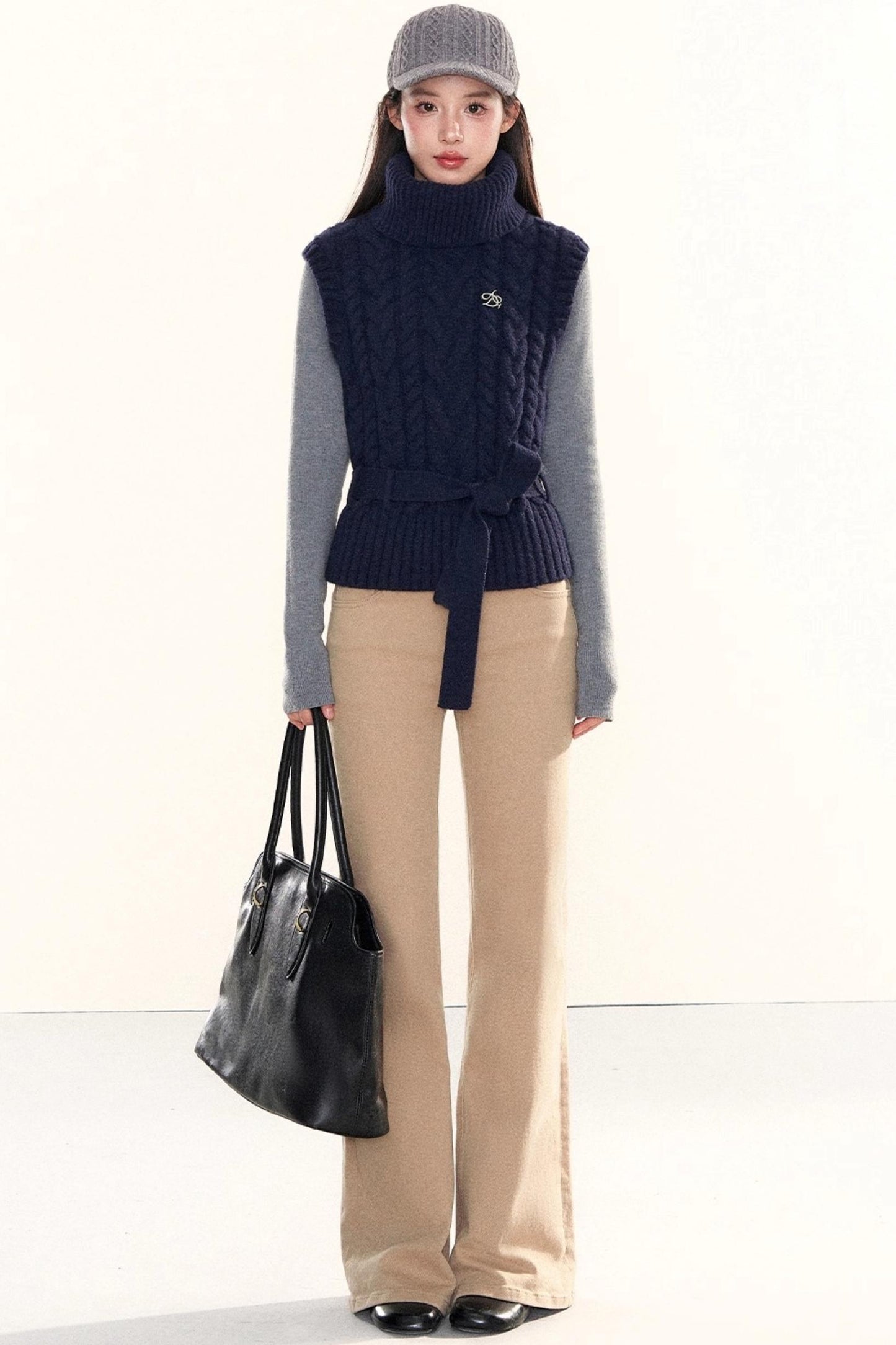 Washed Denim Flared Pants