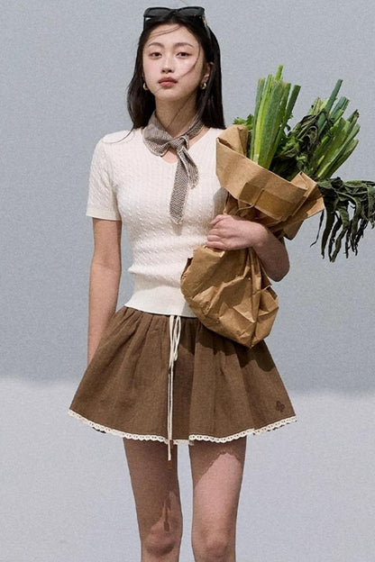 Soft Wool V-Neck Knit Top