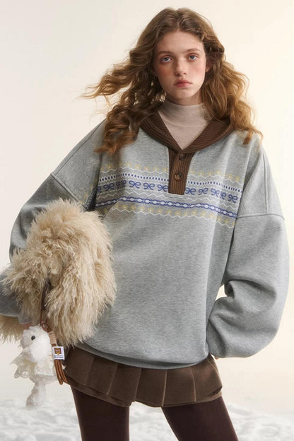 Fair Isle Hooded Top