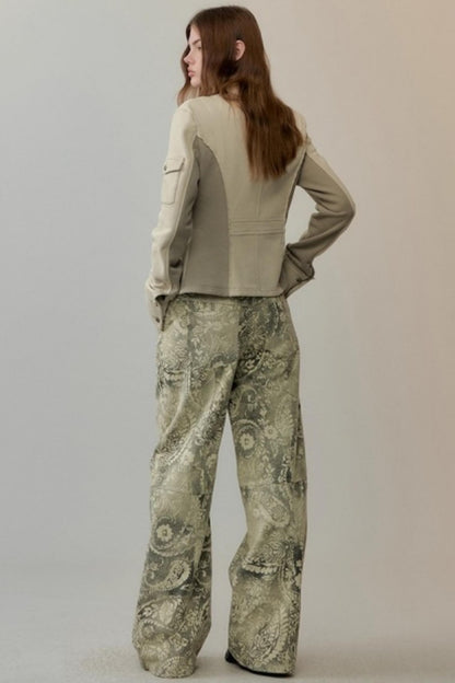 Two-Tone Velvet Suede Sweatshirt