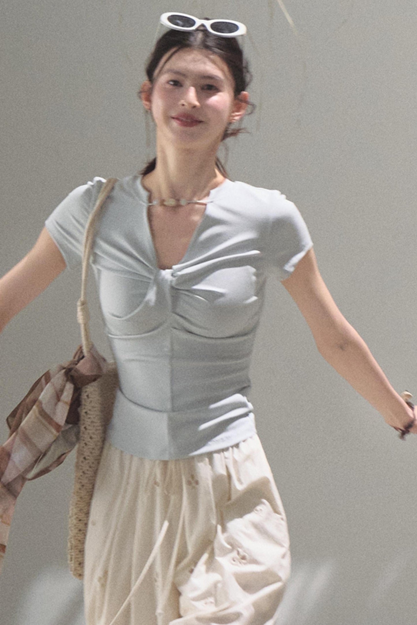 Cool Beaded V-Neck Tee