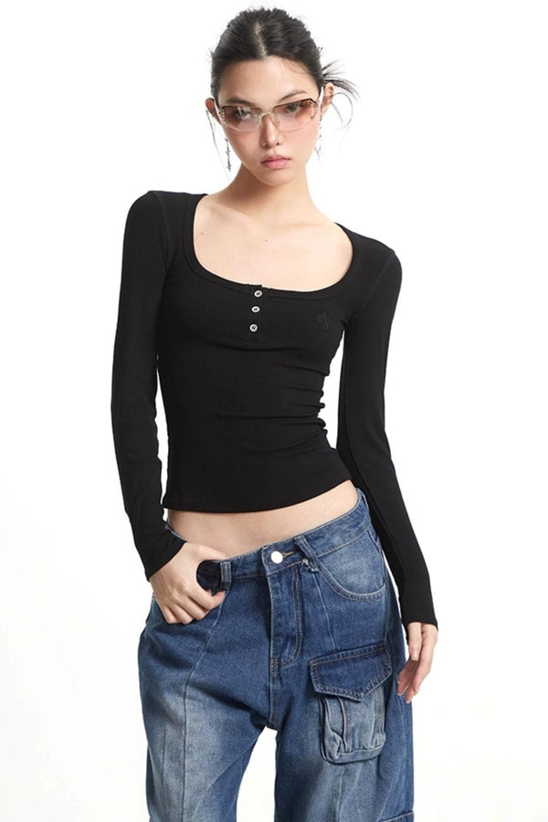 Stretch U-Neck Shirt