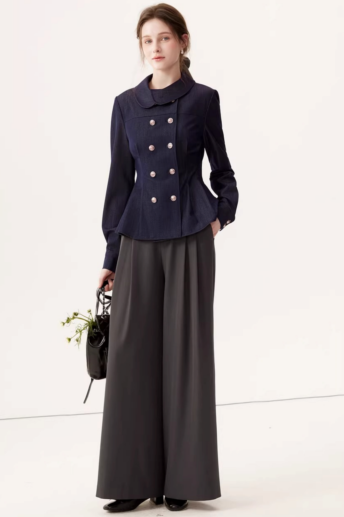 Vintage Faux Denim Blouse