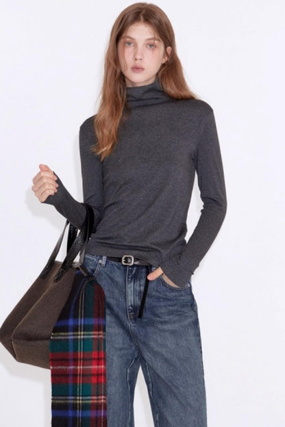 Cashmere Blend Knit Slimmimg Sweater