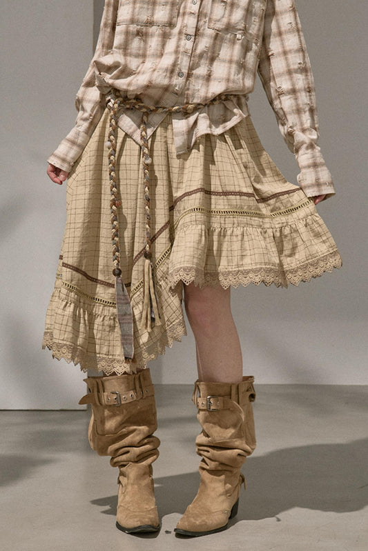 Super Good-Looking Plaid Midi Skirt