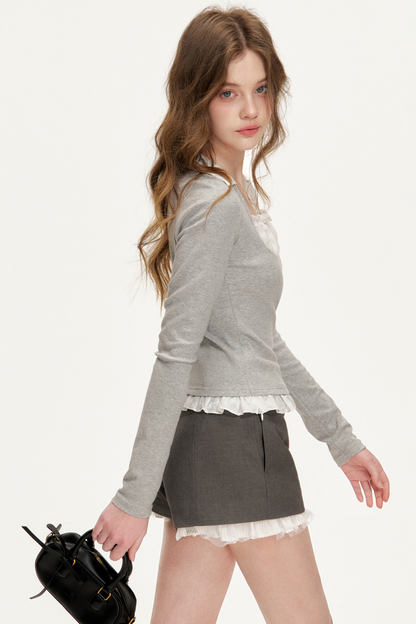 Lace Layered Slim Top