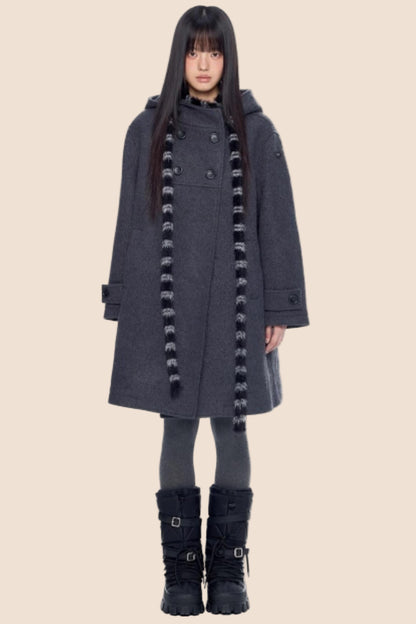 Retro Hooded Woolen Coat