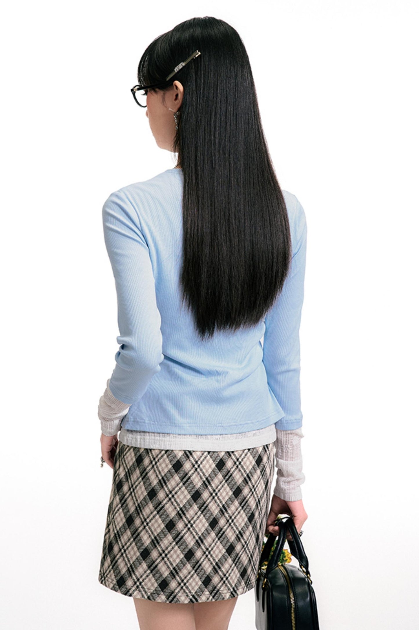 Vintage Diamond Check A-Line Skirt